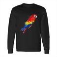 Watercolour Colourful Scarlet Macaw Parrot Bird Painting Long Sleeve T-Shirt