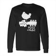 Woodstock Blue White Peace And Music Festival Guitar Long Sleeve T-Shirt