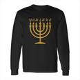 Yahshua Menorah Hebrew Long Sleeve T-Shirt