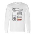 Back To The Future Delorean Blueprint Long Sleeve T-Shirt