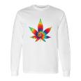 Cannabis Tie Dye Hippie Stoner Gift Long Sleeve T-Shirt