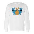 Easter For Men Hip Trio Bunnies Funny Graphic Hipster Easter Bunny Long Sleeve T-Shirt