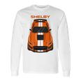 Ford Mustang Shelby Gt500 2020 2021 Twister Orange White Stripes Long Sleeve T-Shirt