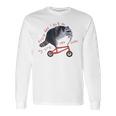 Funny Raccoon On Bike Do Silly Thing Long Sleeve T-Shirt