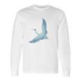 Great Blue Flying Heron Long Sleeve T-Shirt