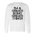 Grimes Funny Surname Family Tree Birthday Reunion Gift Idea Long Sleeve T-Shirt