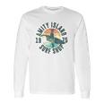 Jaws Amity Island Surf 1975 Yellow Heather Long Sleeve T-Shirt