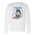 I Love My Bluetick Coonhound Dog Lover Paws Print Long Sleeve T-Shirt