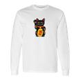 Magic Black Maneki Neko Money Beckoning Lucky Cat Long Sleeve T-Shirt