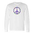 Peace Symbol In Easter Colors For Earth Day Jewel Tone Long Sleeve T-Shirt