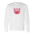 Pig Emoji Cute Porky Head DesignLittle Pink Pig T Shirt Long Sleeve T-Shirt