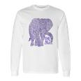 Purple Elephant Alzheimer Awareness Long Sleeve T-Shirt