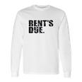 Rents Due Work Hard Bodybuilder Weightlifting Distressed Long Sleeve T-Shirt