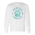 Rescue Adopt Animal Lover Love Cats Dogs Paw Print Long Sleeve T-Shirt