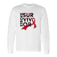 Stroke Survivor Red Ribbon Awareness Long Sleeve T-Shirt