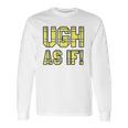 Ugh As If Cher Horowitz Yellow Plaid Lettering Long Sleeve T-Shirt