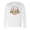 Vintage Simms Montana Mountain Hiking Souvenir Print Long Sleeve T-Shirt