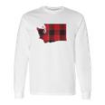 Washington State Seattle Flannel Plaid Long Sleeve T-Shirt