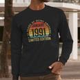 31 Years Old Gifts Vintage January 1991 Retro 31St Birthday Long Sleeve T-Shirt Gifts for Him