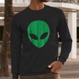 Alien Head Green Alien Grey Long Sleeve T-Shirt Gifts for Him