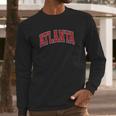 Atlanta Georgia Ga Varsity Style Red Text Long Sleeve T-Shirt Gifts for Him