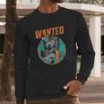 Boba Fett Wanted Distressed Mandalorian Long Sleeve T-Shirt Gifts for Him