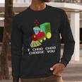 Boys Funny Valentines I Choo Choo Choose You Long Sleeve T-Shirt Gifts for Him