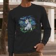 Bull Terrier Starry Night Impressionist Dog Art Long Sleeve T-Shirt Gifts for Him