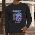 Cat Japanese Welcome Vaporwave Aesthetic Otaku | Maneki Neko Long Sleeve T-Shirt Gifts for Him