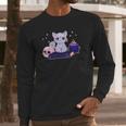 Cute Kawaii Pastel Goth Cat Witch Purple Halloween Art Long Sleeve T-Shirt Gifts for Him