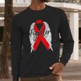 Drug Addiction Survivor Red Ribbon Recovery Long Sleeve T-Shirt Gifts for Him