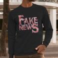 Fake News Distressed Text Long Sleeve T-Shirt Gifts for Him