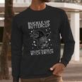 Funny Halloween Cat Buckle Up Buttercup You Just Flipped My Witch Switch Long Sleeve T-Shirt Gifts for Him