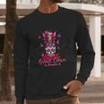 Funny Ribbon Like A Girl Sugar Skull Fight Breast Cancer Awareness Long Sleeve T-Shirt Gifts for Him