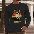 Funny Ronald Reagan I Smell Commies Political Humor Long Sleeve T-Shirt Gifts for Him