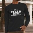 Gildan Tesla Thing Black Long Sleeve T-Shirt Gifts for Him