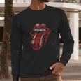 Girls Rolling Stones Distressed Tongue Long Sleeve T-Shirt Gifts for Him