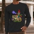 Gnome Riding Frog Hippie Peace Fantasy Psychedelic Forest Long Sleeve T-Shirt Gifts for Him