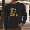 Grunt Style Delta India Lima Foxtrot Mens Maroon Long Sleeve T-Shirt Gifts for Him