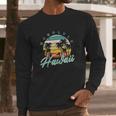 Honolulu Hawaii Aloha Hula Retro Vintage Sunset Summer Beach Long Sleeve T-Shirt Gifts for Him