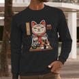 Kawaii Maneki Neko Sushi Bar Cute Sashimi Maki Roll Cat Long Sleeve T-Shirt Gifts for Him