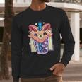 Kawaii Pastel Goth Creepy Baphomet Boba Bubble Tea Vaporwave Long Sleeve T-Shirt Gifts for Him