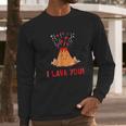 I Lava You Funny Volcano Valentines Love Long Sleeve T-Shirt Gifts for Him