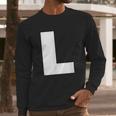 Letter L Capital Alphabet Bold Style Long Sleeve T-Shirt Gifts for Him