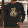 Lion Head Golden Crown Art Canvas King Long Sleeve T-Shirt Gifts for Him