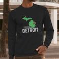 Made In Detroit Michigan State Map Motor City Area 313 Gift Long Sleeve T-Shirt Gifts for Him