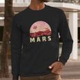 Mars Retro Minimalist 80S Style Martian Space Long Sleeve T-Shirt Gifts for Him