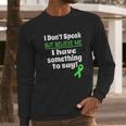 Non Verbal Awareness Cerebral Palsy Brain Damage Awareness Long Sleeve T-Shirt Gifts for Him