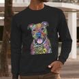 Pitbull Colourful Pit Bulls Dog Lovers Gift Long Sleeve T-Shirt Gifts for Him