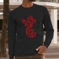 Red Tribal Dragon Chinese Firedrake Art Print Long Sleeve T-Shirt Gifts for Him